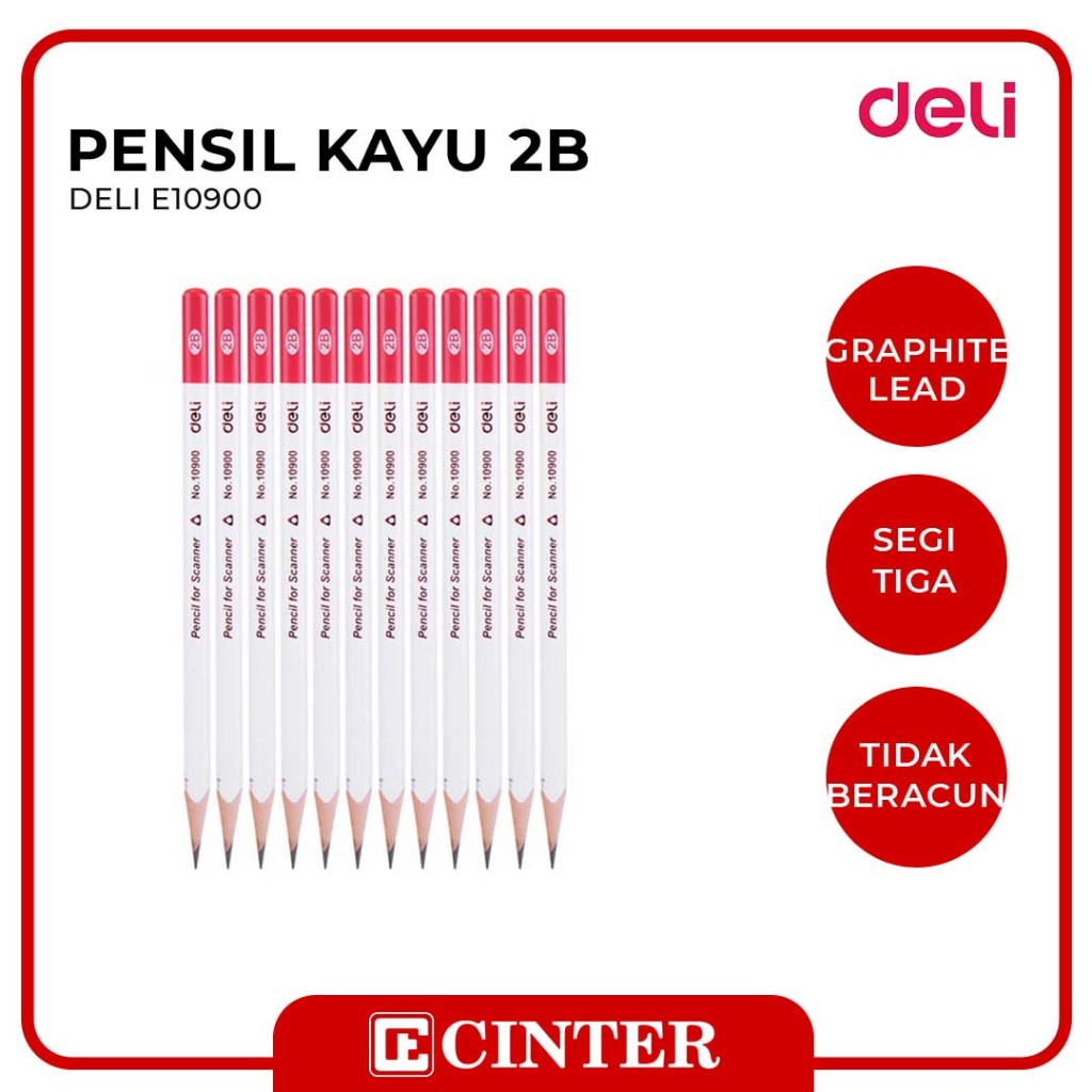 

DELI - PENSIL KAYU / PENSIL TULIS 2B E10900