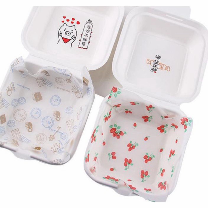 BIG SALE Wax Paper Baking Paper Motif 18x18 CM Kertas Alas Cake Bento Kertas Bungkus Motif Alas Kore