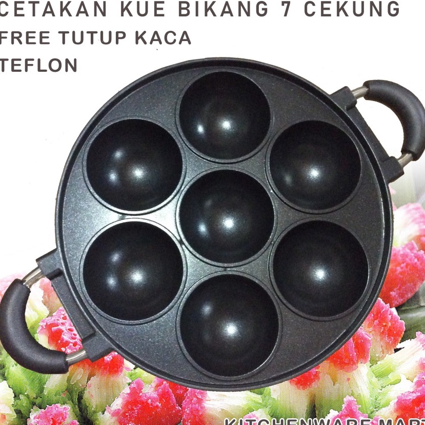 TERUPDATE Cetakan Kue Bikang Teflon 7 Cekung Apem Lumpur Bikang  Cetakan Kue Apem 7 Lubang CEKUNG  P