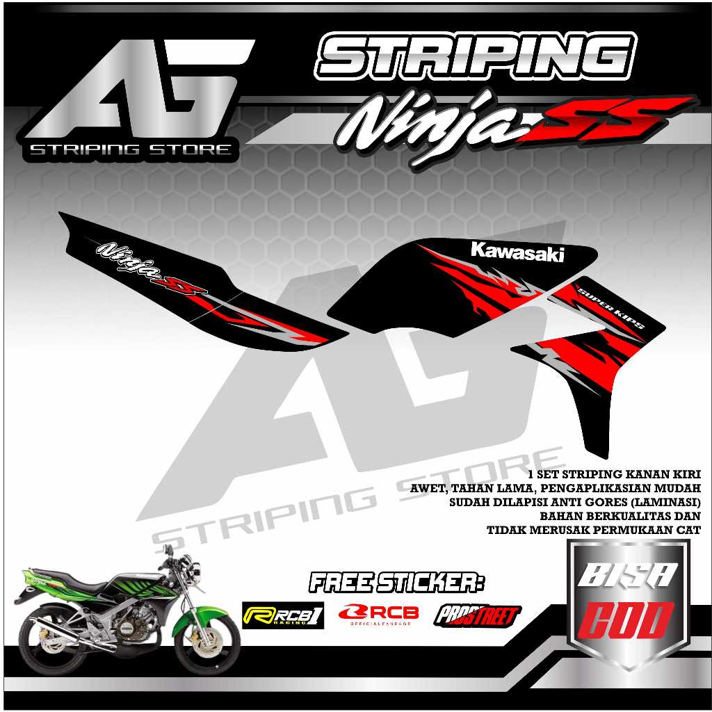 striping ninja ss-stiker striping ninja ss motif simpel racing keren04