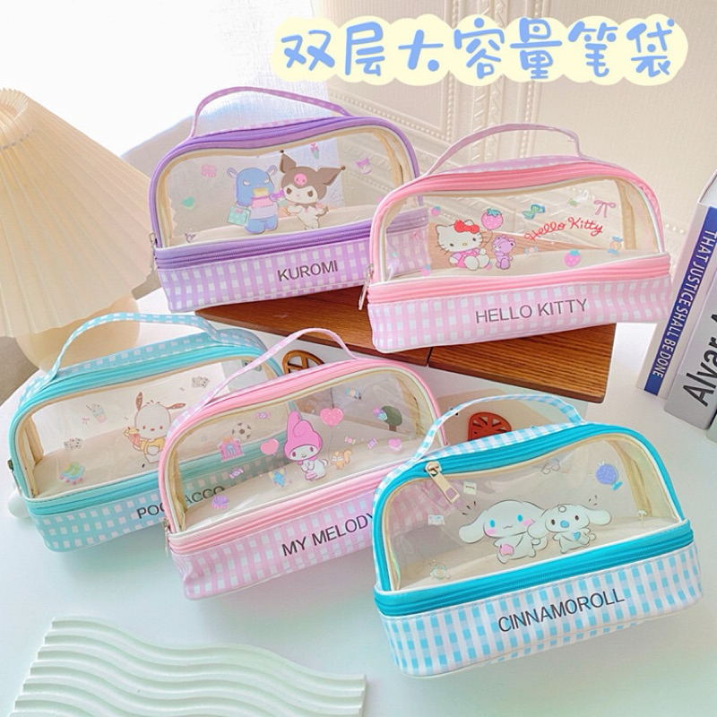 

Tempat Pensil PVC Korean 2 Tingkat Kuromi Melody Cinnamoroll | Tempat Pensil Anak Cute