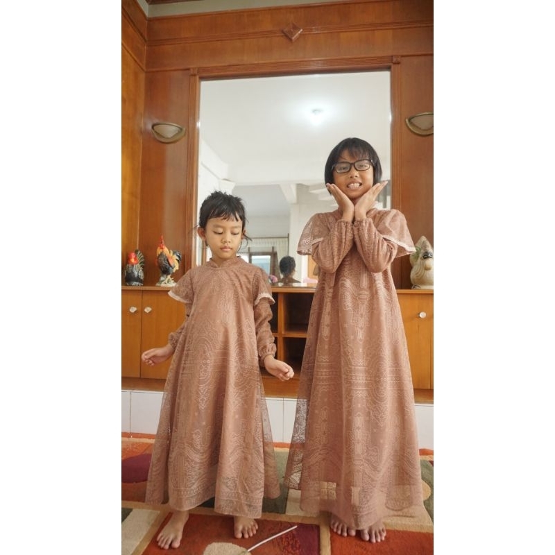 Gamis pesta brokat muslim anak perempuan / Dress pesta brokat muslim anak perempuan / Gaun pesta