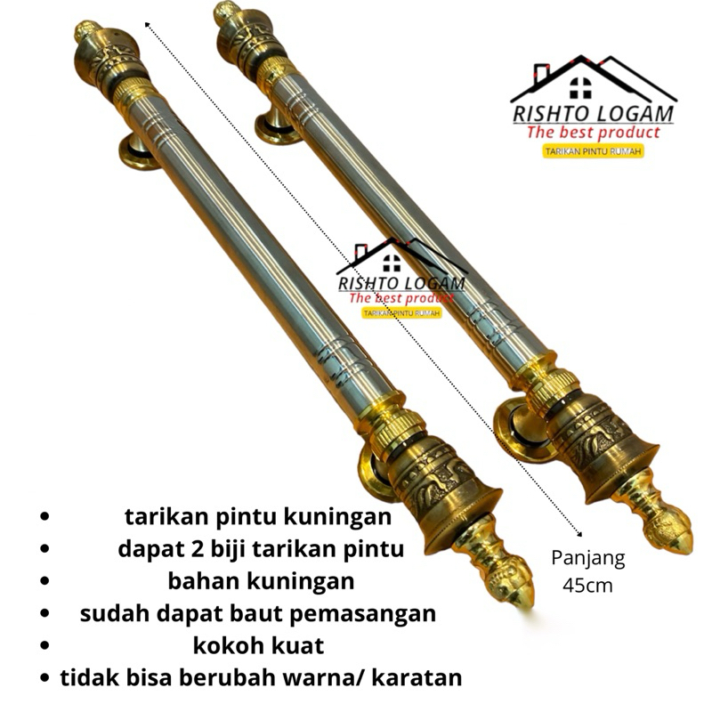 handle pintu rumah 45cm stainles tarikan pintu rumah gagang pintu minimalis murah handle kaca kayu L