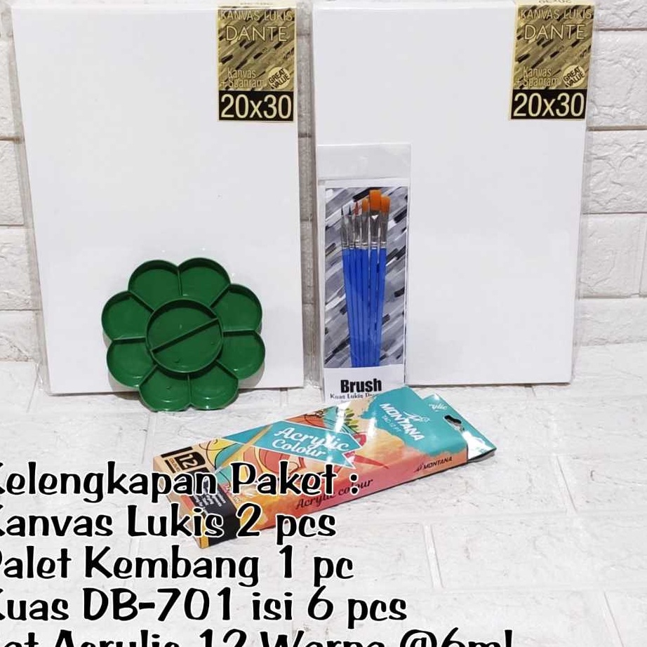 

BURUAN SERBU Paket Melukis Lengkap 2 Kanvas Lukis Cat Acrylic 12 warna Palet dan Kuas