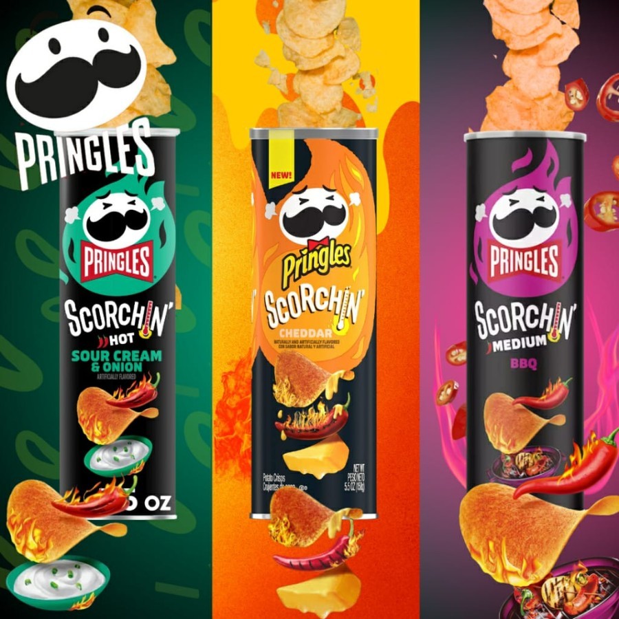 

[5.5 OZ] Pringles Scorchin Chips - Cheddar / Sour Cream Onion / BBQ