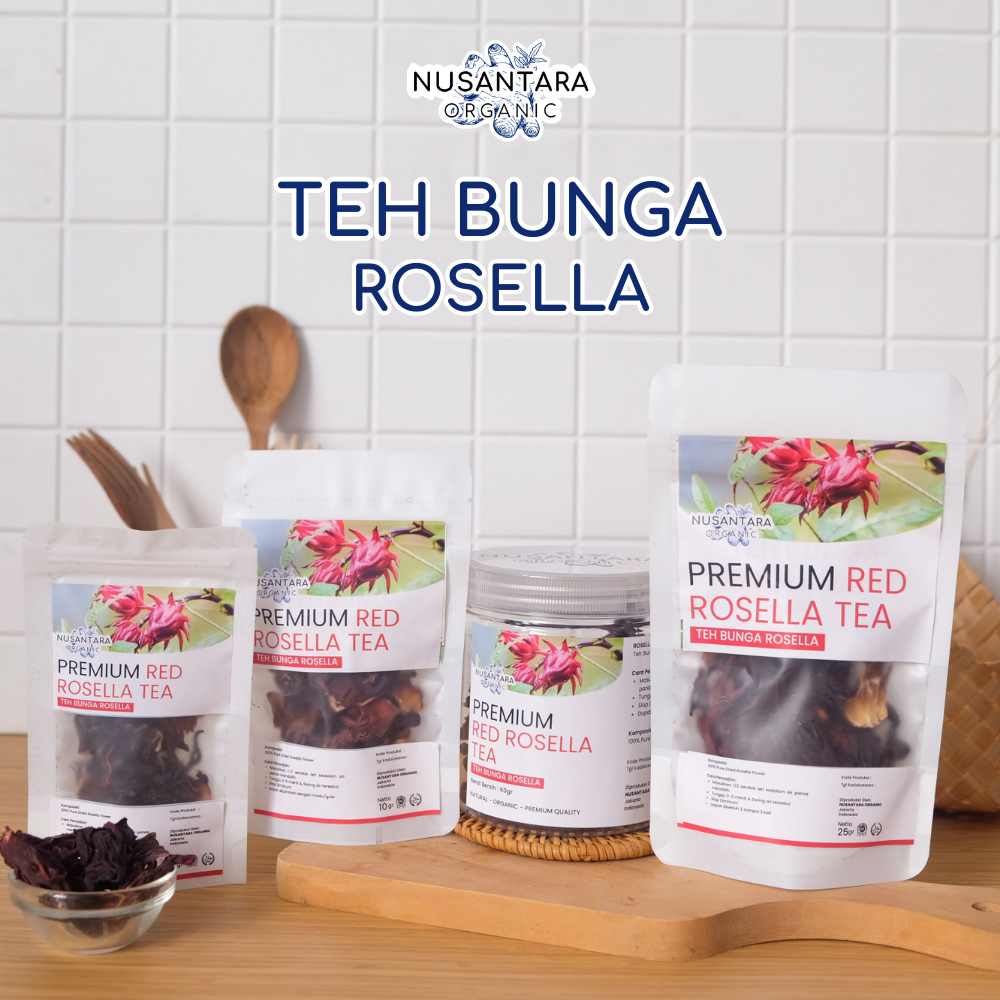 

Teh Bunga Rosella Kering Nusantara Organic Rosela Tea Flower Merah Premium Organik Red 5gr