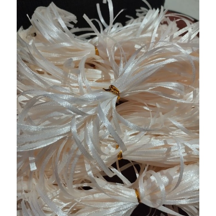 

BIG SALE Tali souvenir tali pita Untuk kartu ucapan warna putih broken white elegant