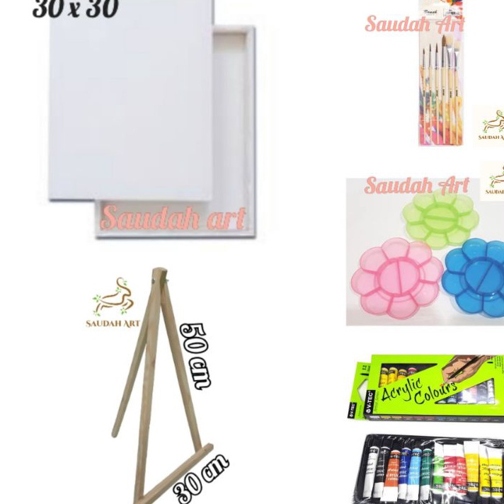 

DISCOUNT TODAY Paket Lukis Lengkap kanvas 3x3kuaspaletcat akrilikeasel 3x5