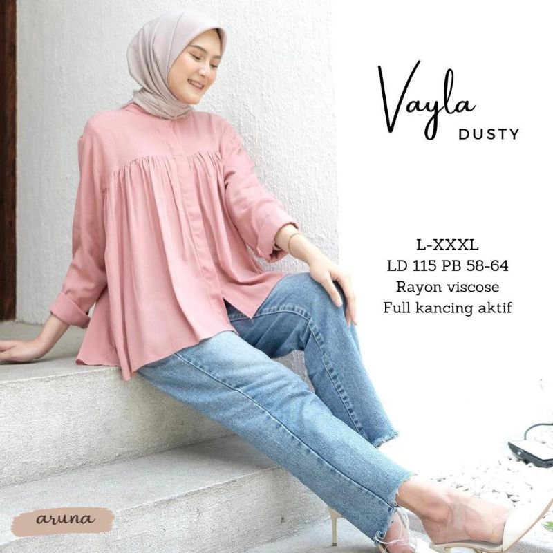 Vayla Blouse By Aruna Blus Wanita Bahan Rayon Premium Kemeja Wanita Elegan Mewah