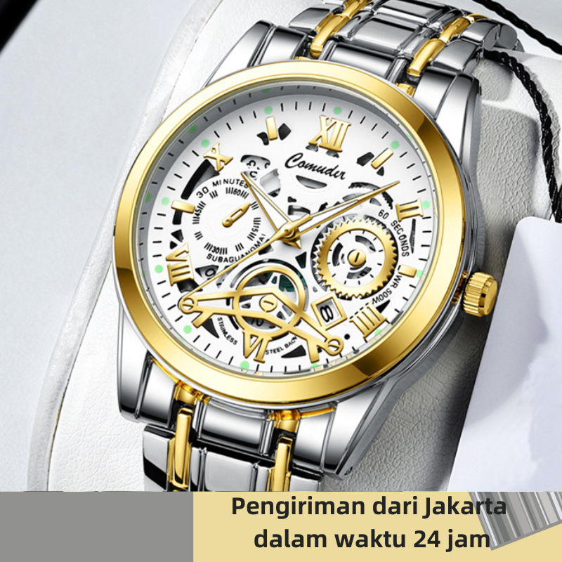 Otomatis Jam Tangan Original Pria  Anti Air Kalender Baja Tahan Karat 022