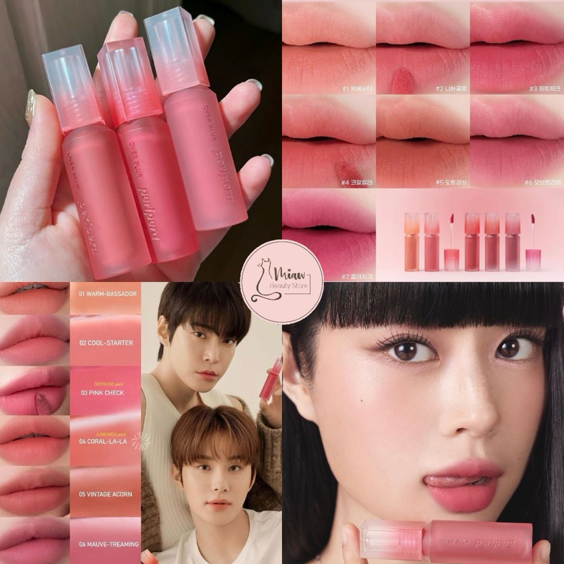 ORI 🇰🇷 Peripera Over Blur Tint (NCT Doyoung Jungwoo Pick) / Liptint korea / lip blur / peripera ink 