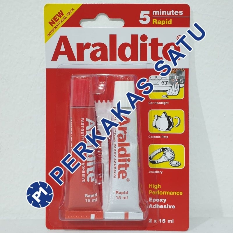 

LEM 5 MENIT ARALDITE MERAH RAPID 2 X 15ML RED EPOXY ADHESIVE