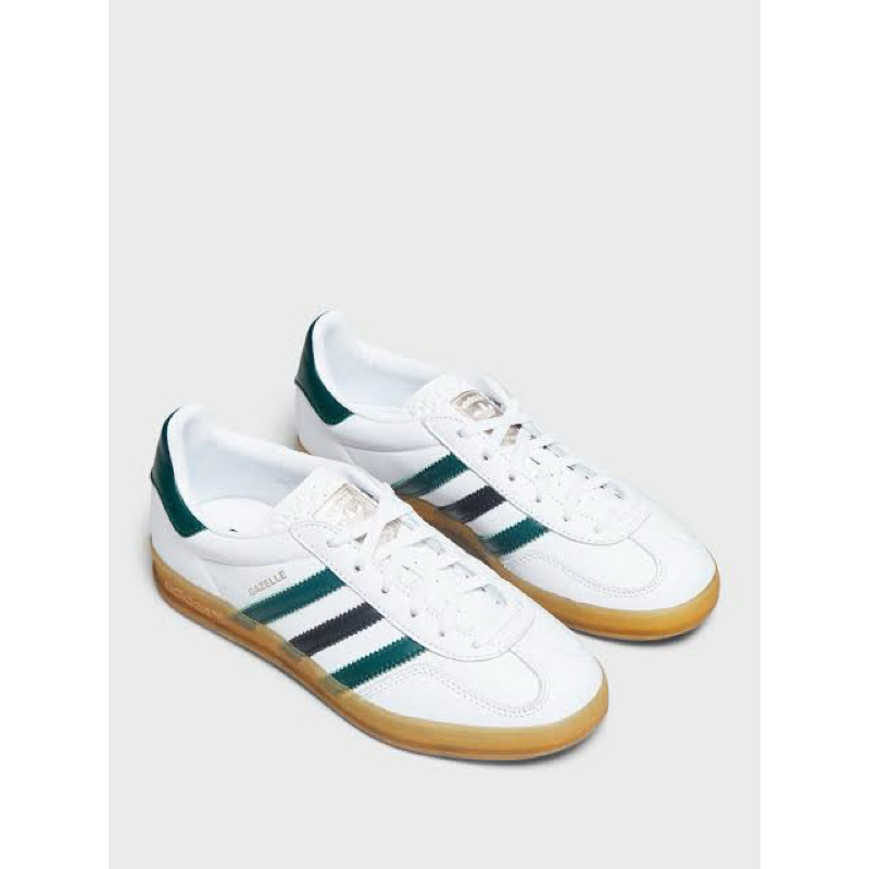 ADIDAS GAZELLE WHITE LEATHER GREEN/BLACK