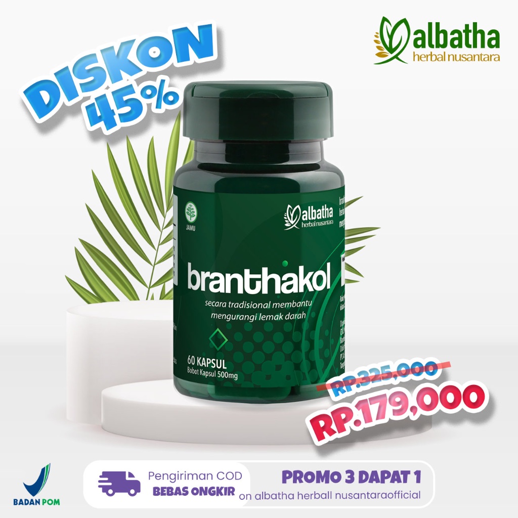 Branthakol - Obat Kolesterol dan Trigliserida Herbal - Menjaga Sirkulasi Darah dan Kesehatan Jantung