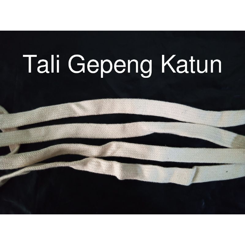 Talikur katun gepeng / tali gepeng katun / tali hoodie / tali jaket / tali celana / size : 1 cm / be