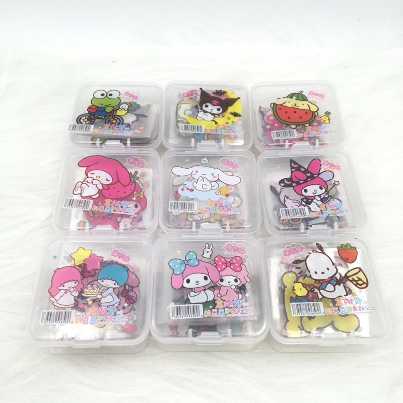 

[PREMIUM] STIKER BOX ISI 12 PCS MOTIF SANRIO FREE BOX / STIKER SANRIO