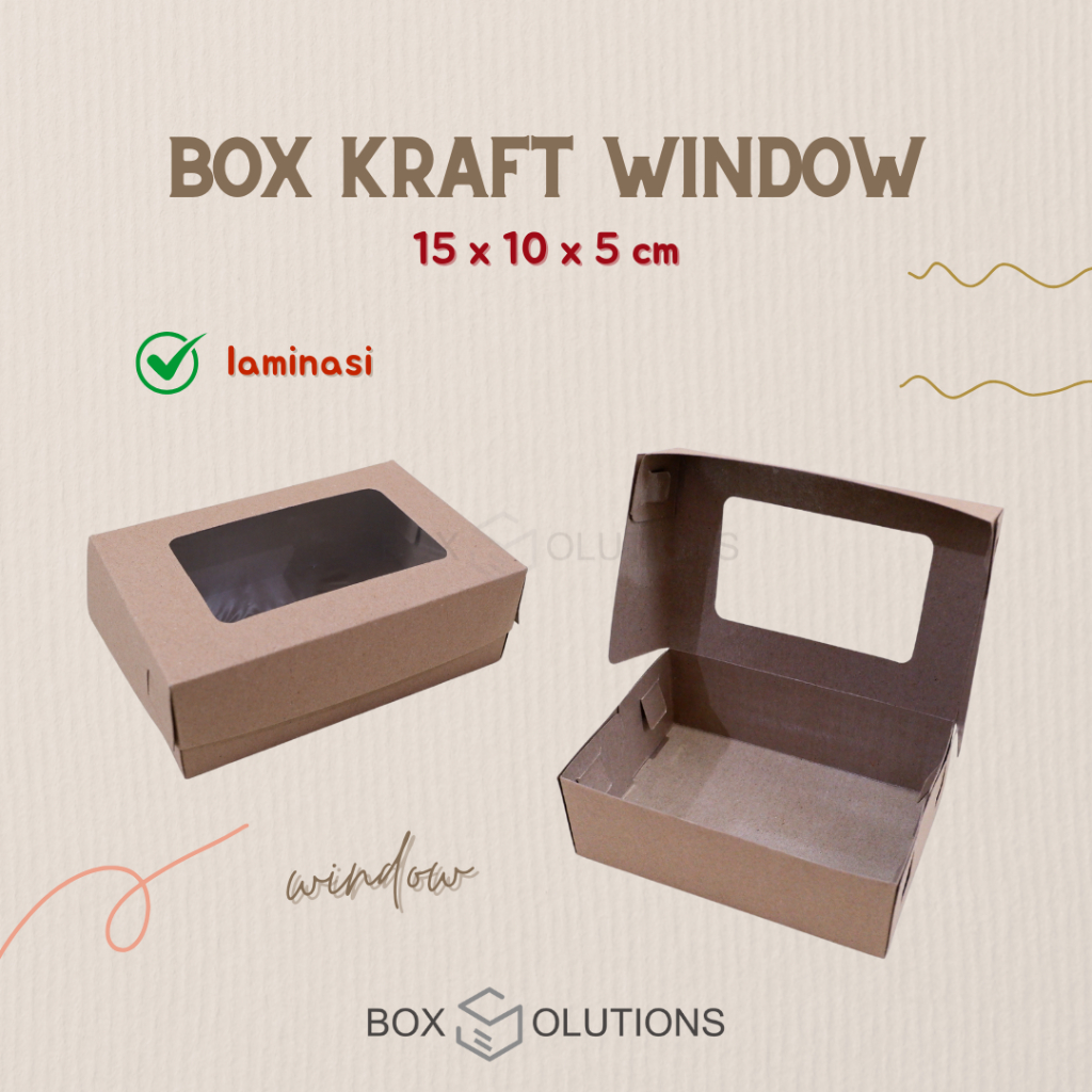 

dus brownies 15x10x5 cm / box kraft window 15 x 10 x 5 cm (S) isi 10 pcs