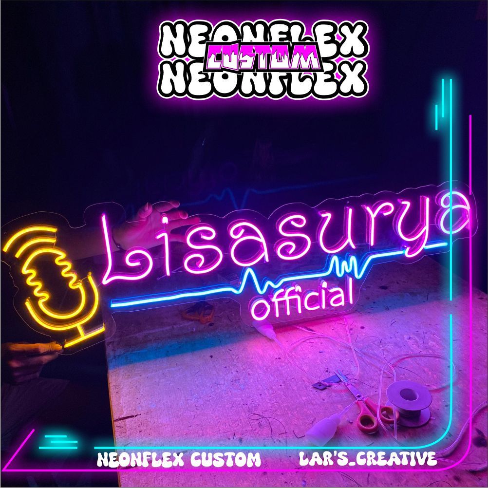 Lar's_Creative Custom Lampu LED Huruf Nama Akrilik Lampu Hias & Papan Nama Unik