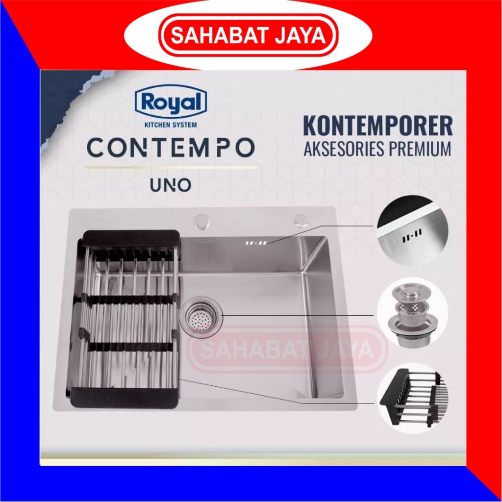 ROYAL KITCHEN SINK CONTEMPO UNO BAK CUCI PIRING MINIMALIS SET