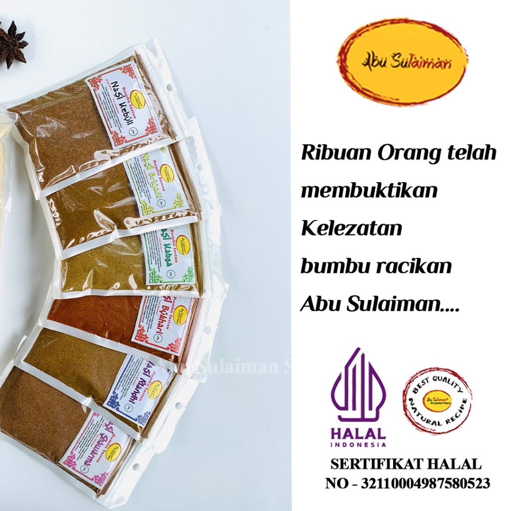 

Lebih Hemat! Bumbu Kebuli Instan Mandhi Briyani Kabsah Bukhori Shawarma BUMBU ABU SULAIMAN JAKARTA