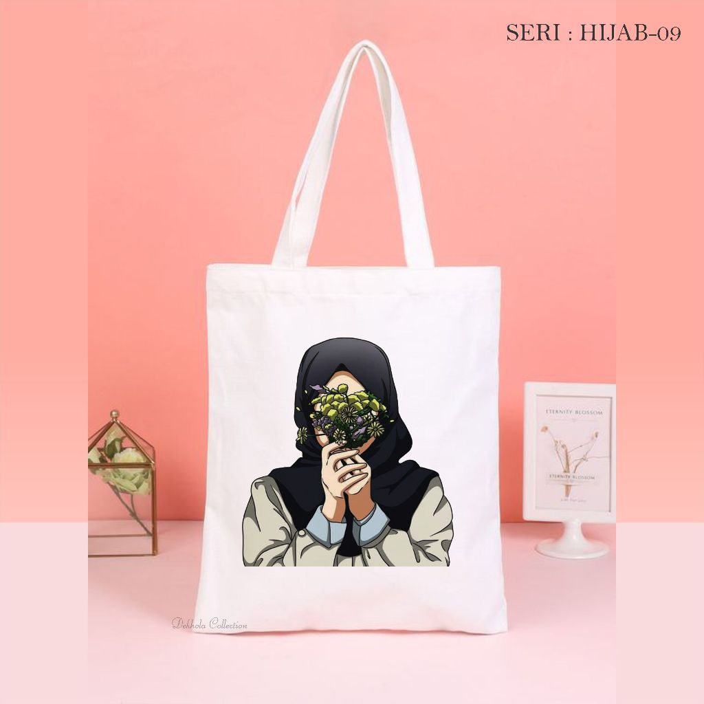 Totebag Hijab Kanvas Wanita tas tote wanita muslimah kanvas premium