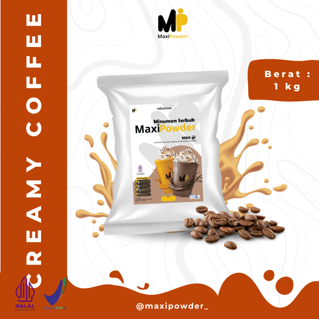 

Bubuk Minuman Rasa Creamy Coffe 1kg / Minuman Kekinian Creamy Coffe Termurah / MaxiPowderr