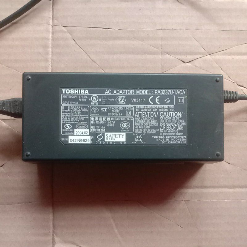 Adaptor Toshiba 15V 8A Copotan Laptop Jadul