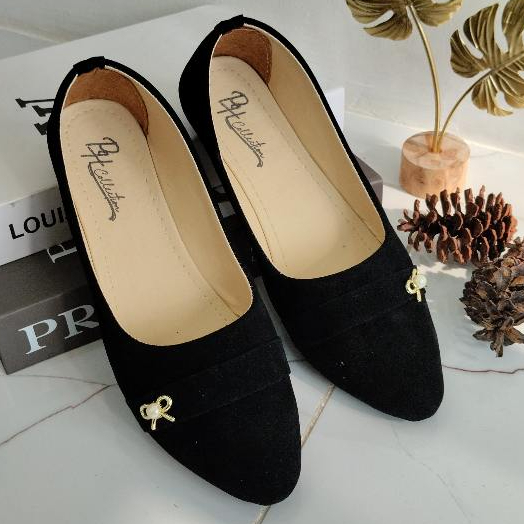 Ami-Sepatu Wanita Balet Flat Model Manik-Manik Kecil Casual Style/Sepatu Wanita Kekinian