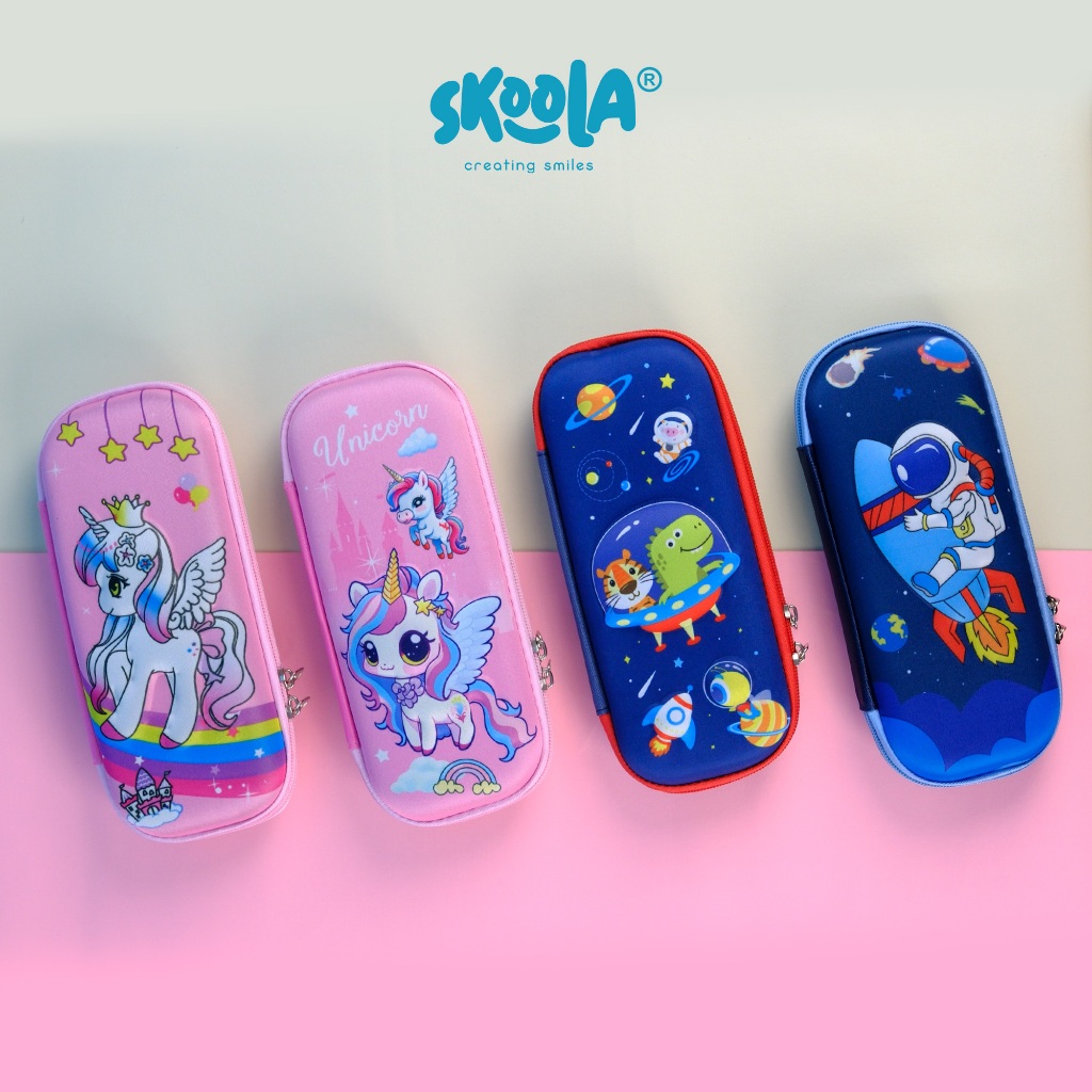 

Skoola Tempat Pensil Anak Perempuan Hardtop 3D Lucu Unicorn Rabbit Cat - Tepen