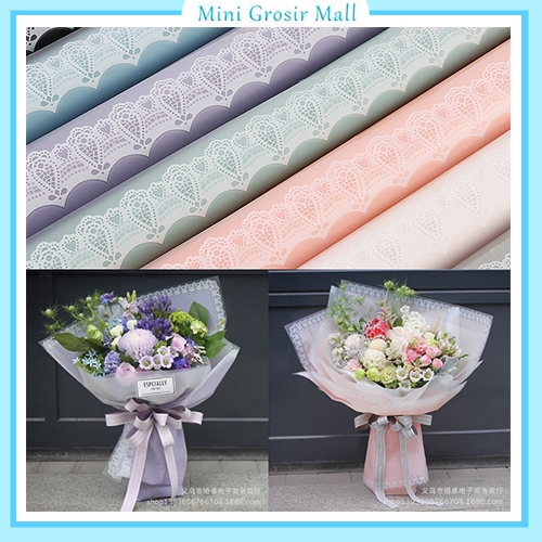 

Kertas Buket Bunga Motif Renda Lace Border Cellophane Flower Wrapping Paper KB6175