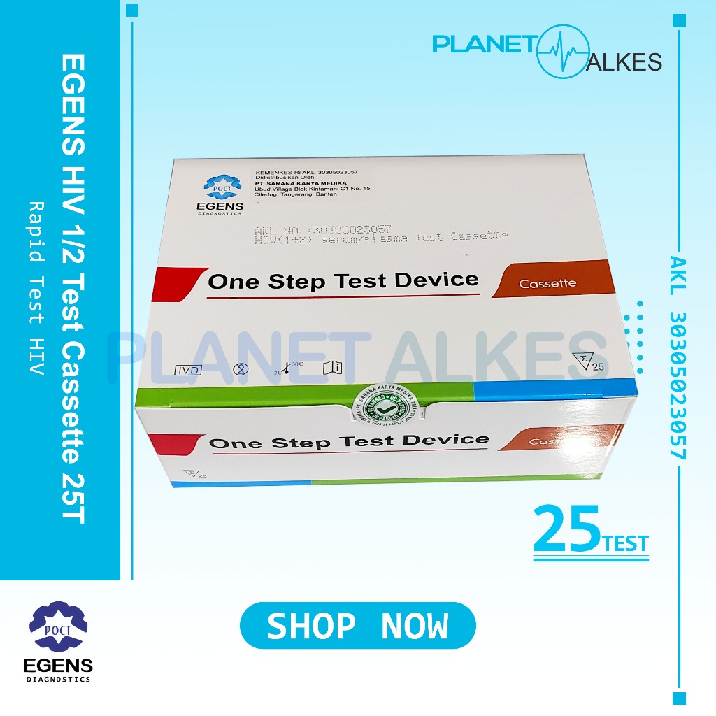 Alat Test HIV 1/2 Cassette Merk Egens Isi (25 Test)