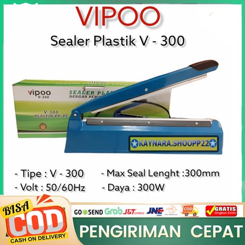 impluse sealer VIPOO / Mesin Alat Presess sealer plastik Tangan VIPOO V-300 30 cm TERMURAH