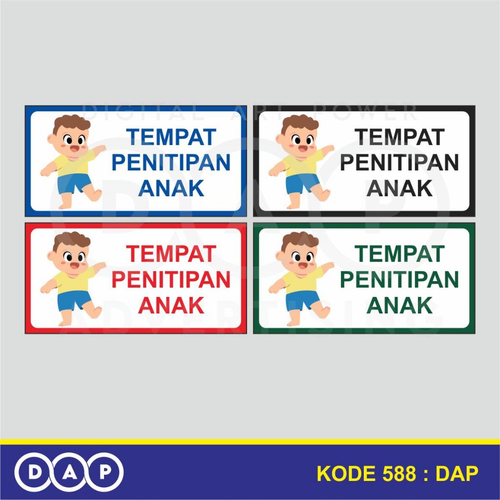 

588 - STIKER TEMPAT PENITIPAN ANAK - 20 X 10 CM - VYNIL - TERBAIK