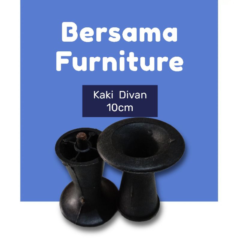 Kaki divan / kaki stabil / kaki terompet hitam 10cm