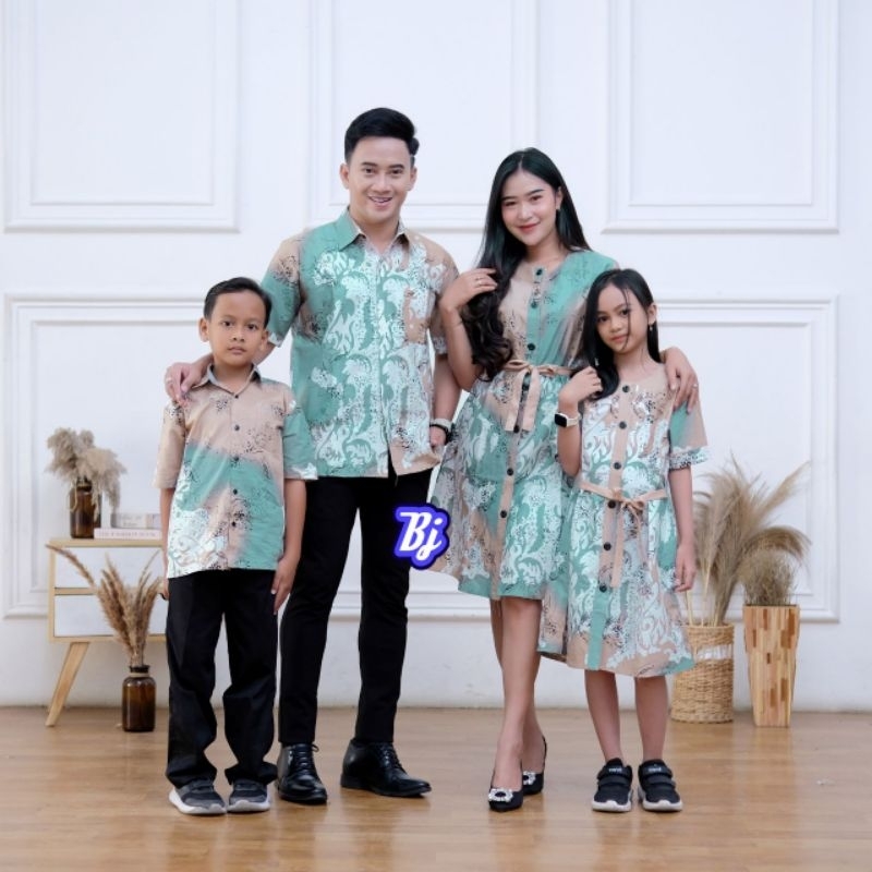 Dress Batik Couple Keluarga Modern Motif Vanilla Dress Anak