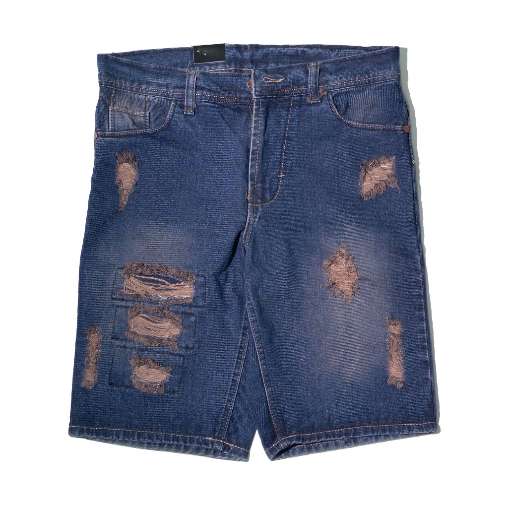 Celana Pendek Sobek Jeans Pria Distro Terlaris Boardshort Riped Denim Pendek Pria