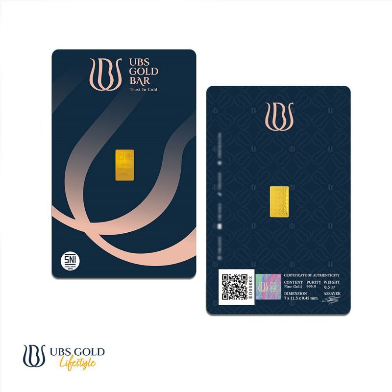 Logam Mulia Emas Asli UBS Gold Bar 0.5 gram & 1.0 gram 9999% SNI Press Batik