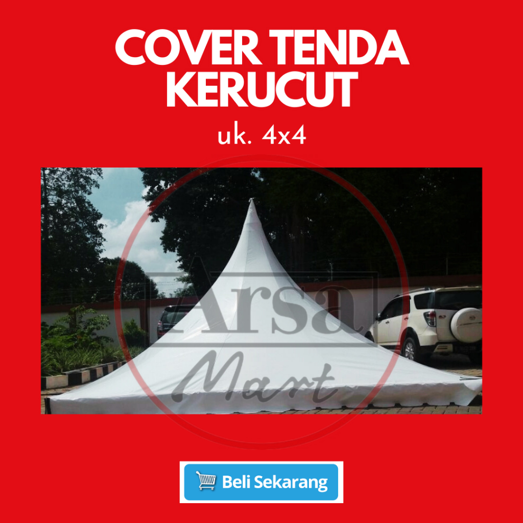 TERMURAH COVER ATAP TENDA KERUCUT UKURAN 4X4M WARNA PUTIH