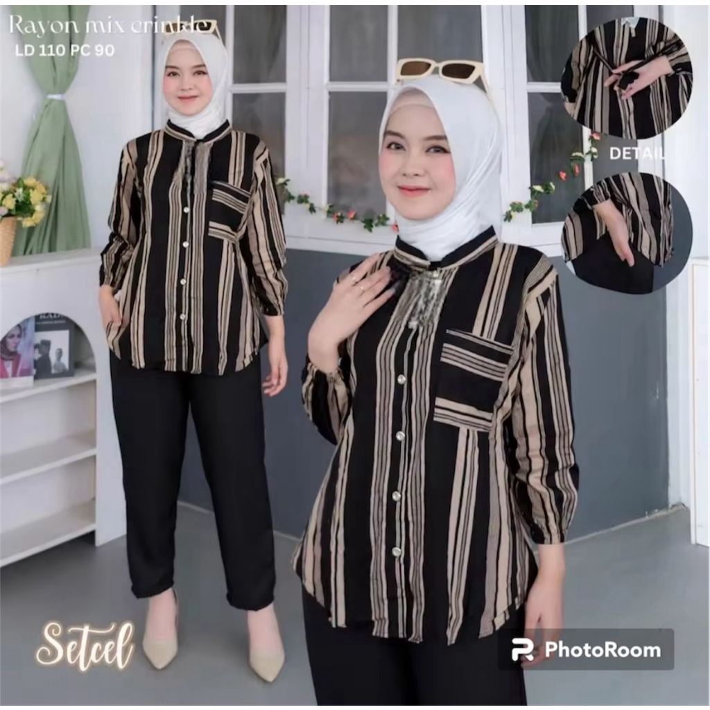 SAWAI SET RAYON MIX CRINKLE MOTIF SALUR |  SET RAYON KEKINIAN