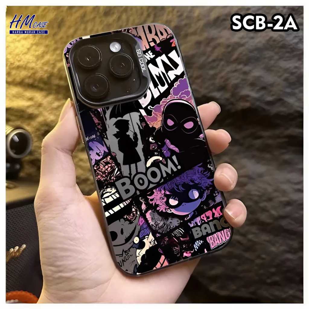 Case Boom Comic SCB-2 Case Hologram Imd Black for Casing hp Iphone 12 Iphone 12 Pro Iphone 12 Mini I