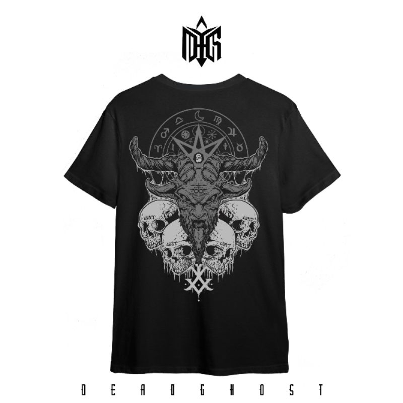 Tshirt Gost Distortion / Lucifer Satanic / 666 / Black Tshirt / Kaos satanic Original