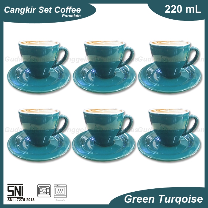 1 SET 6 PCS Coffee Cup/Cangkir Latte/Latte Cup/Cangkir Kopi/Cangkir Latte Porcelain/Cangkir Keramik