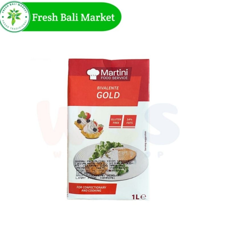 

martini bivalente merah vegatable whip&coking cream nondairy 1ltr