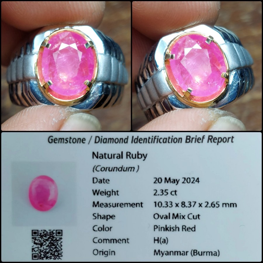 Natural Ruby Burma Cutting Big Table Crystal Batu Pemata Mulia Asli Myanmar