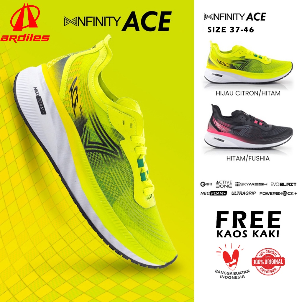 Sepatu Running Ardiles Nfinity Ace Original Sepatu Lari Joging Senam Merk Ardiles Original