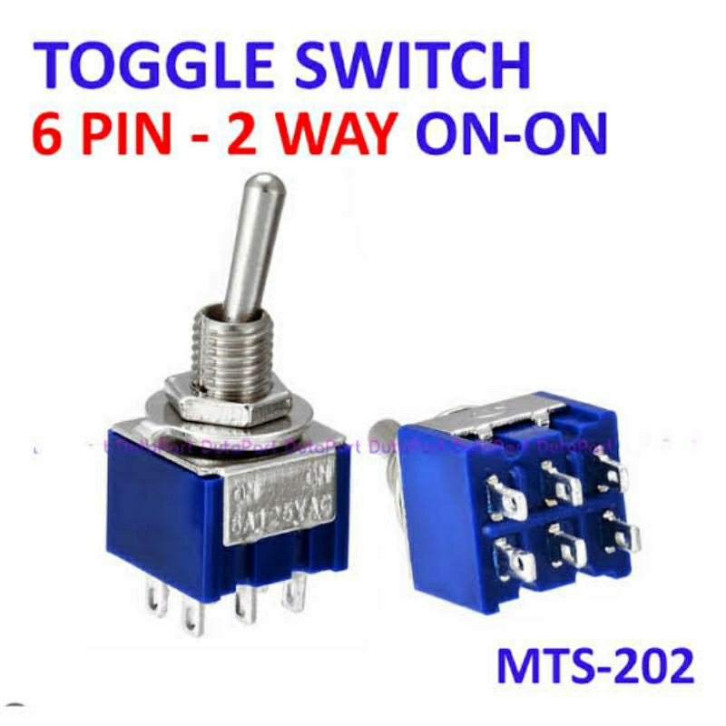 SAKLAR TOGEL MINI 6A 125V AC DC 6PIN 3PIN ON-ON