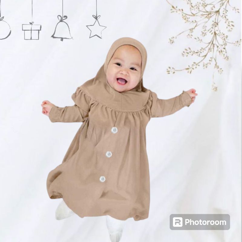 baju gamis bayi perempuan newborn 0-18 bulan / baju gamis bayi 0 - 6 bulan