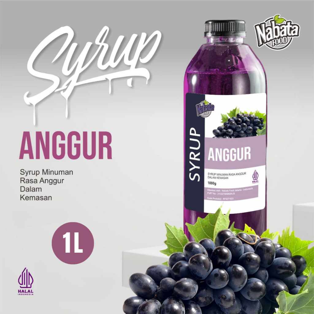 

Sirup Anggur Nabata Drink 1000 Ml - Grape Syrup 1 liter Fruity Syrup