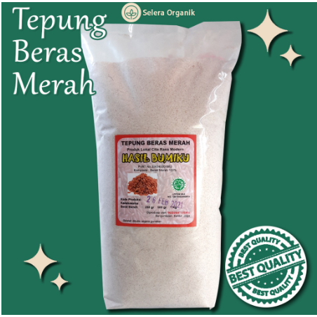 

Tepung Beras Merah Organik (1/2kg) MPASI Gluten Free | Selera Organik 500g