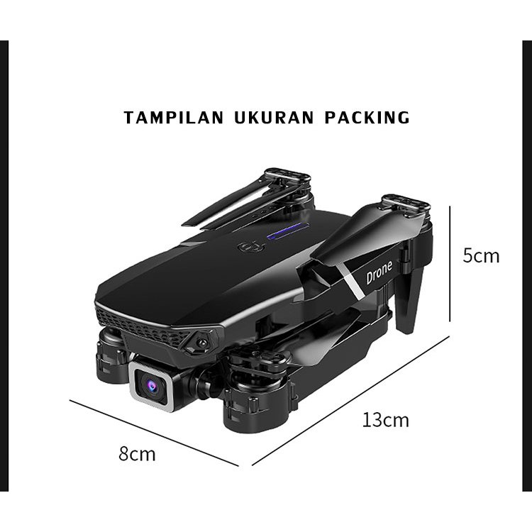 ROSCLOUD E88 Drone, /E88 Pro Drone Anti Tabrak Drone Mini Dengan Kamera HD Drone E88 Pro 4K HD Dual